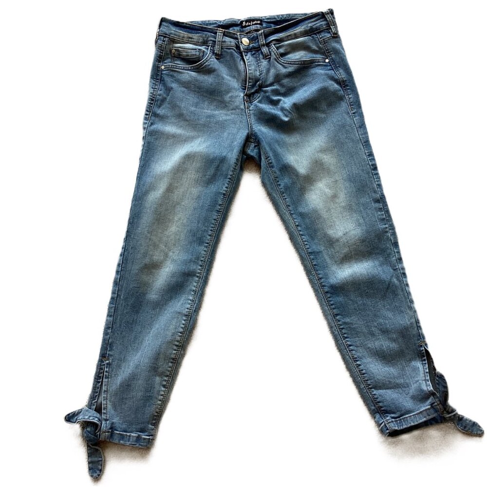 Suko Cropped Ankle Tie Skinny Jeans